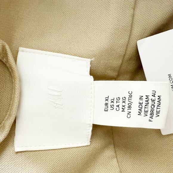 H&M | Khaki Tan Oversized Canvas Swing Chore Jacket Coat Zipper pocket | XL - Picture 8 of 9